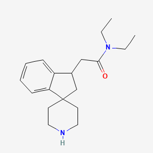 molecular formula C19H28N2O B8109604 2-(2,3-Dihydrospiro[indene-1,4'-piperidin]-3-yl)-N,N-diethylacetamide 