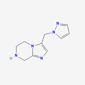 molecular formula C10H13N5 B8109626 3-((1H-Pyrazol-1-yl)methyl)-5,6,7,8-tetrahydroimidazo[1,2-a]pyrazine 