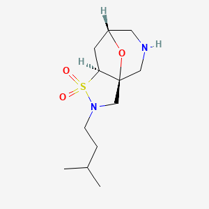 molecular formula C12H22N2O3S B8109630 Rel-(3As,7R,8As)-2-Isopentyloctahydro-3A,7-Epoxyisothiazolo[4,5-C]Azepine 1,1-Dioxide 