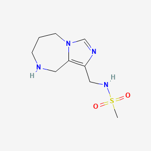 molecular formula C9H16N4O2S B8109637 N-((6,7,8,9-Tetrahydro-5H-Imidazo[1,5-A][1,4]Diazepin-1-Yl)Methyl)Methanesulfonamide 