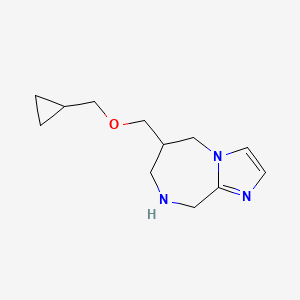 molecular formula C12H19N3O B8109668 6-((Cyclopropylmethoxy)Methyl)-6,7,8,9-Tetrahydro-5H-Imidazo[1,2-A][1,4]Diazepine 