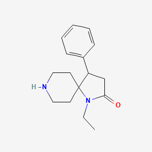 molecular formula C16H22N2O B8109688 1-Ethyl-4-phenyl-1,8-diazaspiro[4.5]decan-2-one 
