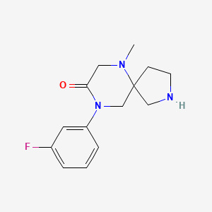 molecular formula C14H18FN3O B8109690 9-(3-Fluorophenyl)-6-Methyl-2,6,9-Triazaspiro[4.5]Decan-8-One 
