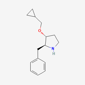 molecular formula C15H21NO B8109699 (2S,3R)-2-Benzyl-3-(cyclopropylmethoxy)pyrrolidine 