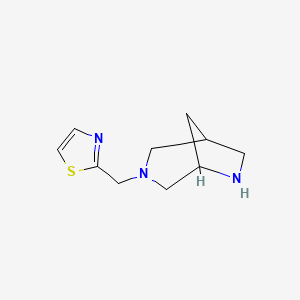 molecular formula C10H15N3S B8109730 2-(3,6-Diazabicyclo[3.2.1]octan-3-ylmethyl)thiazole 
