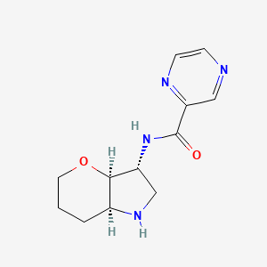 molecular formula C12H16N4O2 B8109753 Rel-N-((3R,3Ar,7As)-Octahydropyrano[3,2-B]Pyrrol-3-Yl)Pyrazine-2-Carboxamide 