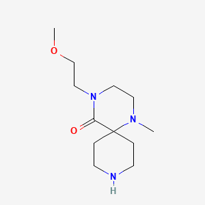 molecular formula C12H23N3O2 B8109814 4-(2-Methoxyethyl)-1-methyl-1,4,9-triazaspiro[5.5]undecan-5-one 