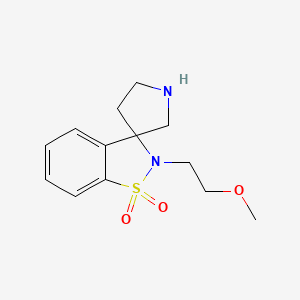 molecular formula C13H18N2O3S B8109882 2-(2-Methoxyethyl)-2H-spiro[benzo[d]isothiazole-3,3'-pyrrolidine] 1,1-dioxide 