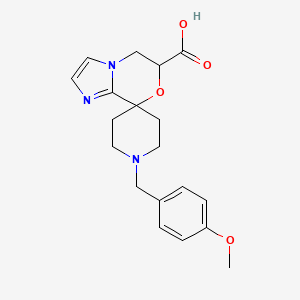 molecular formula C19H23N3O4 B8109947 1'-(4-Methoxybenzyl)-5,6-dihydrospiro[imidazo[2,1-c][1,4]oxazine-8,4'-piperidine]-6-carboxylic acid 