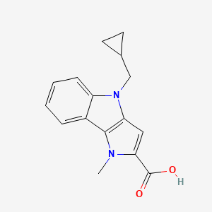 molecular formula C16H16N2O2 B8109952 4-(Cyclopropylmethyl)-1-Methyl-1,4-Dihydropyrrolo[3,2-B]Indole-2-Carboxylic Acid 
