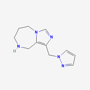 molecular formula C11H15N5 B8109959 1-((1H-Pyrazol-1-Yl)Methyl)-6,7,8,9-Tetrahydro-5H-Imidazo[1,5-A][1,4]Diazepine 