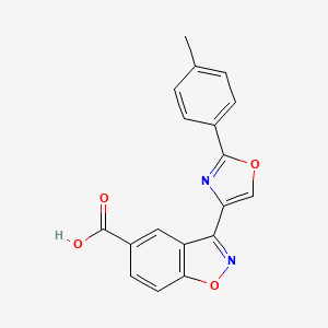 molecular formula C18H12N2O4 B8109960 3-(2-(p-Tolyl)oxazol-4-yl)benzo[d]isoxazole-5-carboxylic acid 