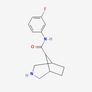 molecular formula C14H17FN2O B8109976 N-(3-Fluorophenyl)-3-azabicyclo[3.2.1]octane-8-carboxamide 