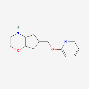 molecular formula C13H18N2O2 B8109988 6-((Pyridin-2-yloxy)methyl)octahydrocyclopenta[b][1,4]oxazine 