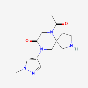 molecular formula C13H19N5O2 B8110000 6-Acetyl-9-(1-methyl-1H-pyrazol-4-yl)-2,6,9-triazaspiro[4.5]decan-8-one 
