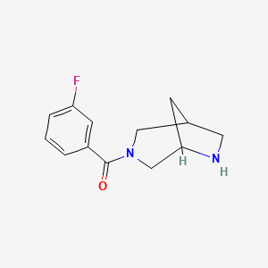 molecular formula C13H15FN2O B8110011 3,6-Diazabicyclo[3.2.1]Octan-3-Yl(3-Fluorophenyl)Methanone 