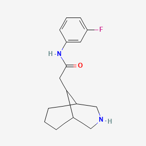 molecular formula C16H21FN2O B8110020 2-(3-azabicyclo[3.3.1]nonan-9-yl)-N-(3-fluorophenyl)acetamide 