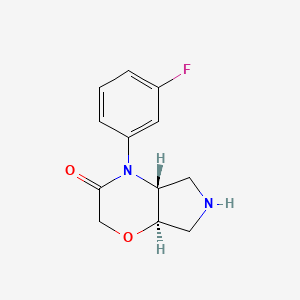 molecular formula C12H13FN2O2 B8110035 (4aR,7aR)-4-(3-fluorophenyl)hexahydropyrrolo[3,4-b][1,4]oxazin-3(2H)-one 