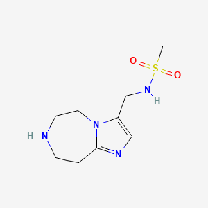 molecular formula C9H16N4O2S B8110041 N-((6,7,8,9-Tetrahydro-5H-imidazo[1,2-d][1,4]diazepin-3-yl)methyl)methanesulfonamide 
