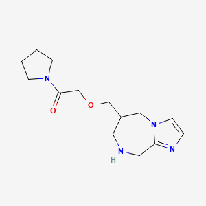 molecular formula C14H22N4O2 B8110051 1-pyrrolidin-1-yl-2-(6,7,8,9-tetrahydro-5H-imidazo[1,2-a][1,4]diazepin-6-ylmethoxy)ethanone 