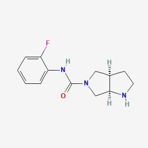 molecular formula C13H16FN3O B8110094 cis-N-(2-Fluorophenyl)hexahydropyrrolo[3,4-b]pyrrole-5(1H)-carboxamide 