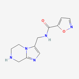 molecular formula C11H13N5O2 B8110097 N-((5,6,7,8-Tetrahydroimidazo[1,2-a]pyrazin-3-yl)methyl)isoxazole-5-carboxamide 