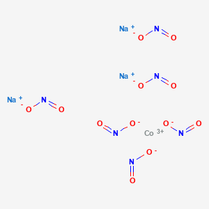 molecular formula CoN6Na3O12 B081101 Cobaltate(3-), hexakis(nitrito-O)-, trisodium, (OC-6-11)- CAS No. 15079-20-6