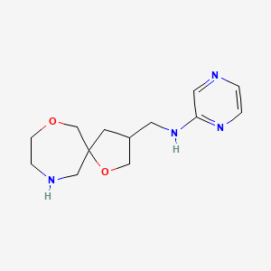 molecular formula C13H20N4O2 B8110121 N-(1,7-dioxa-10-azaspiro[4.6]undecan-3-ylmethyl)pyrazin-2-amine 