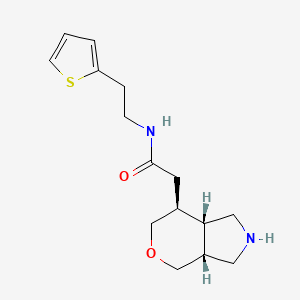 molecular formula C15H22N2O2S B8110139 rel-2-((3aR,7S,7aS)-octahydropyrano[4,3-c]pyrrol-7-yl)-N-(2-(thiophen-2-yl)ethyl)acetamide 