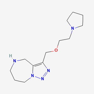 molecular formula C13H23N5O B8110153 3-((2-(Pyrrolidin-1-Yl)Ethoxy)Methyl)-5,6,7,8-Tetrahydro-4H-[1,2,3]Triazolo[1,5-A][1,4]Diazepine 