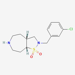 molecular formula C14H19ClN2O2S B8110164 (3aR,8aR)-2-(3-chlorobenzyl)octahydro-2H-isothiazolo[4,5-d]azepine 1,1-dioxide 