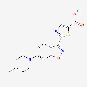 molecular formula C17H17N3O3S B8110198 2-(6-(4-Methylpiperidin-1-yl)benzo[d]isoxazol-3-yl)thiazole-5-carboxylic acid 