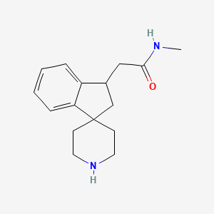molecular formula C16H22N2O B8110269 2-(2,3-Dihydrospiro[indene-1,4'-piperidin]-3-yl)-N-methylacetamide 