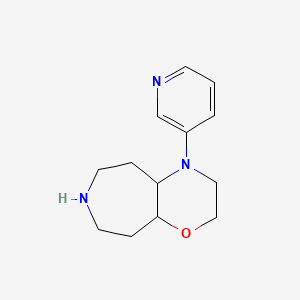 molecular formula C13H19N3O B8110271 4-(Pyridin-3-yl)decahydro-[1,4]oxazino[3,2-d]azepine 