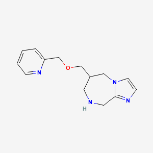 molecular formula C14H18N4O B8110286 6-((Pyridin-2-Ylmethoxy)Methyl)-6,7,8,9-Tetrahydro-5H-Imidazo[1,2-A][1,4]Diazepine 