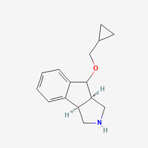 molecular formula C15H19NO B8110300 (3aR,8aR)-8-(cyclopropylmethoxy)-1,2,3,3a,8,8a-hexahydroindeno[1,2-c]pyrrole 
