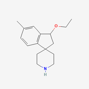 molecular formula C16H23NO B8110345 3-Ethoxy-5-methyl-2,3-dihydrospiro[indene-1,4'-piperidine] 