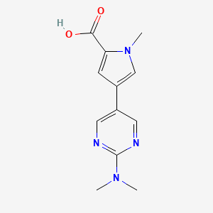 molecular formula C12H14N4O2 B8110400 4-(2-(Dimethylamino)pyrimidin-5-yl)-1-methyl-1H-pyrrole-2-carboxylic acid 