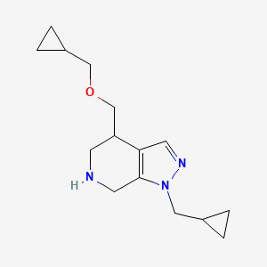 molecular formula C15H23N3O B8110404 4-((Cyclopropylmethoxy)methyl)-1-(cyclopropylmethyl)-4,5,6,7-tetrahydro-1H-pyrazolo[3,4-c]pyridine 