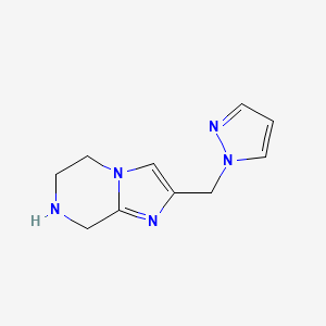 molecular formula C10H13N5 B8110414 2-((1H-Pyrazol-1-yl)methyl)-5,6,7,8-tetrahydroimidazo[1,2-a]pyrazine 