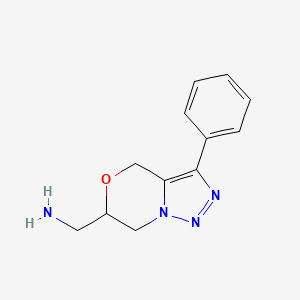 molecular formula C12H14N4O B8110444 (3-Phenyl-6,7-dihydro-4H-[1,2,3]triazolo[5,1-c][1,4]oxazin-6-yl)methanamine 
