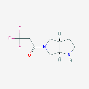 molecular formula C9H13F3N2O B8110448 3,3,3-Trifluoro-1-(cis-hexahydropyrrolo[3,4-b]pyrrol-5(1H)-yl)propan-1-one 