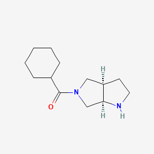 molecular formula C13H22N2O B8110485 Cyclohexyl(cis-hexahydropyrrolo[3,4-b]pyrrol-5(1H)-yl)methanone 