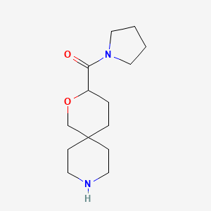 molecular formula C14H24N2O2 B8110494 Pyrrolidin-1-yl(2-oxa-9-azaspiro[5.5]undecan-3-yl)methanone 