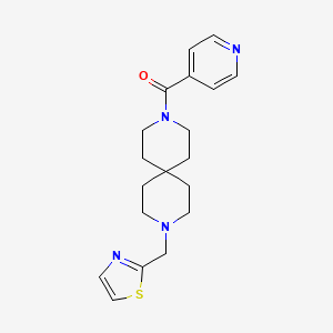 molecular formula C19H24N4OS B8110523 Pyridin-4-yl-[9-(1,3-thiazol-2-ylmethyl)-3,9-diazaspiro[5.5]undecan-3-yl]methanone 