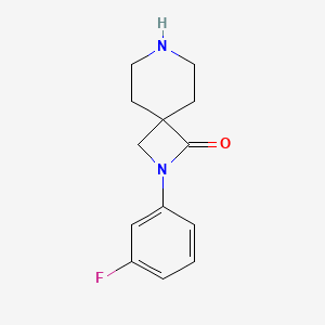 molecular formula C13H15FN2O B8110534 2-(3-Fluorophenyl)-2,7-diazaspiro[3.5]nonan-1-one 