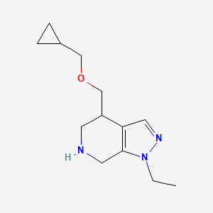 molecular formula C13H21N3O B8110582 4-((Cyclopropylmethoxy)methyl)-1-ethyl-4,5,6,7-tetrahydro-1H-pyrazolo[3,4-c]pyridine 