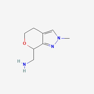 molecular formula C8H13N3O B8110586 (2-Methyl-2,4,5,7-tetrahydropyrano[3,4-c]pyrazol-7-yl)methanamine 