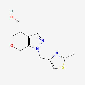 molecular formula C12H15N3O2S B8110598 (1-((2-Methylthiazol-4-Yl)Methyl)-1,4,5,7-Tetrahydropyrano[3,4-C]Pyrazol-4-Yl)Methanol 