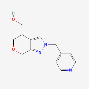 molecular formula C13H15N3O2 B8110599 (2-(Pyridin-4-ylmethyl)-2,4,5,7-tetrahydropyrano[3,4-c]pyrazol-4-yl)methanol 